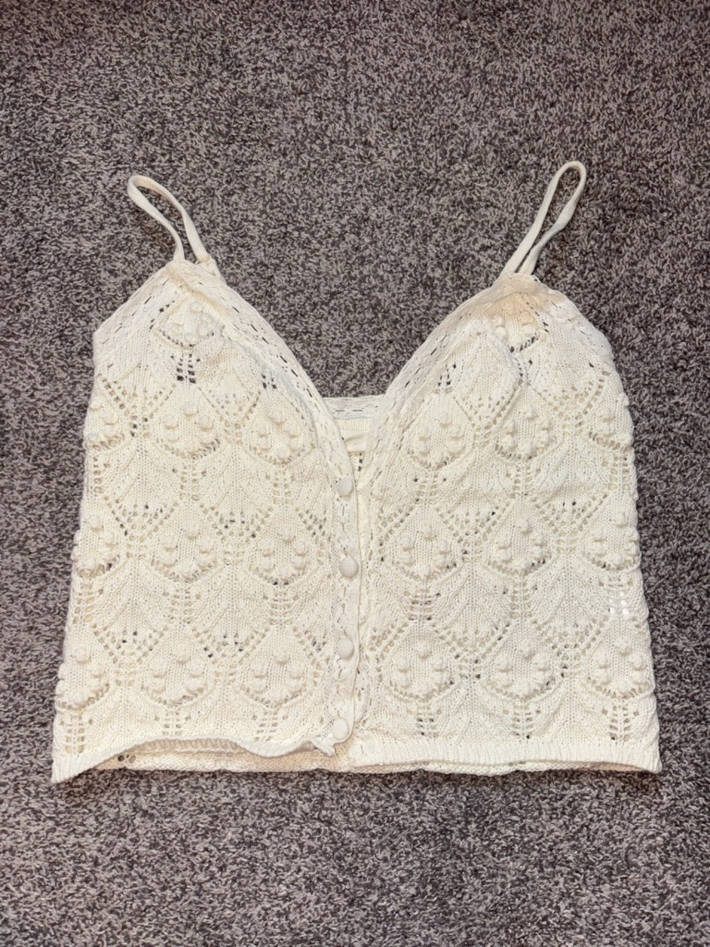 Aeropostale Ivory Crochet Knit Cami